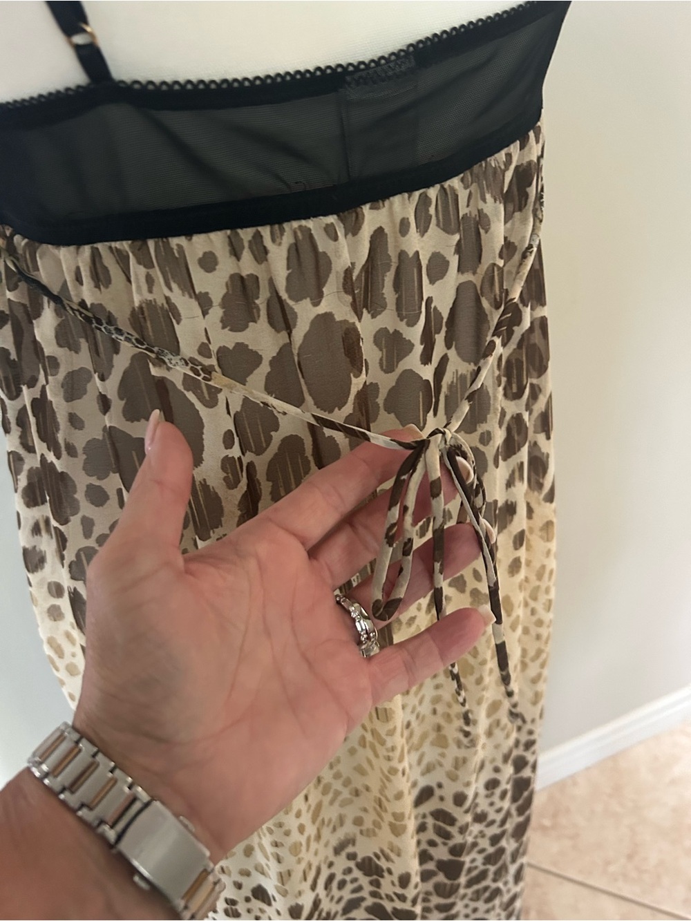In Bloom by Jonquil Animal Print Lace Top Nightgown - Picture 6 of 9